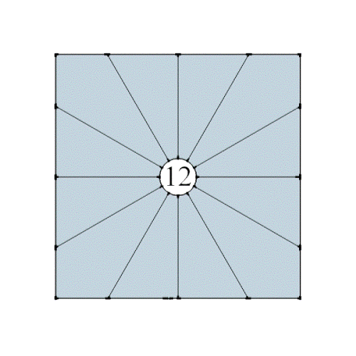 Giro scala 12 gradini quadrato
