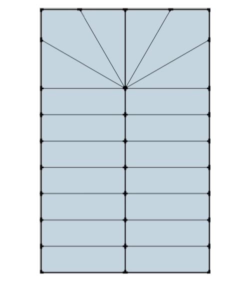 Sviluppo ad U con doppio ventaglio a 3